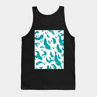 Teal Feathers Tank Top